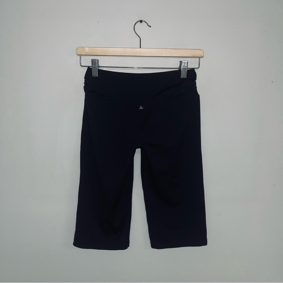 Prana Long Shorts Women's Size Extra Small XS Black Capris Cropped Ruching Tie - Picture 6 of 8